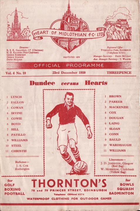 1950122301 Dundee 1-1 Tynecastle