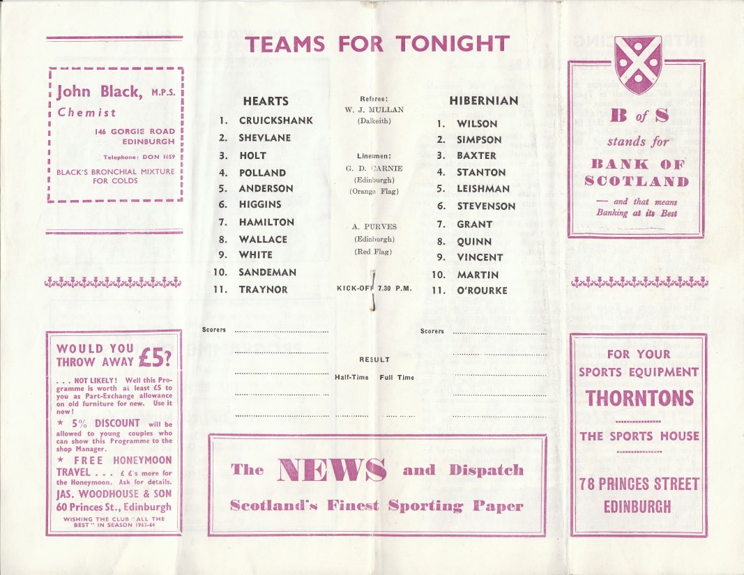 1964040804 Hibernian 3-0 Tynecastle