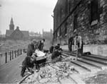 Covered enclosure under construction 1955