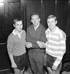 Eddie Loughborough with Hearts trainer John Cumming and Jim Brown