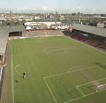 Elevated view of ground from south-west, Heart of Midlothian Football Club, Tynecastle Park Stadium, Gorgie Road, Edinburgh