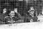 Hearts v Morton through the new fencing at Tynecastle 1978