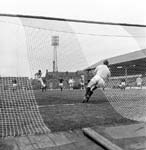 Jim Cruickshank saves a penalty from Gemmell of Celtic Tyencastle