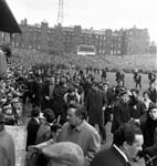 Supporters spill on to the pitch Celtic match at Tynecastle Park