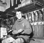 Tommy Veitch cleans his boots 1967