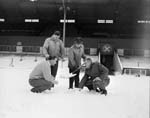 Tynecastle inspected by Tommy Walker Jack Jeans Hearts Hibs off