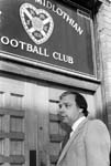 Wallace Mercer outside Tynecastle 1981