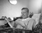 Willie Bauld former Hearts player relaxes at home