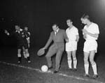 Willie Bauld kicks off - Hearts v Sheffield United