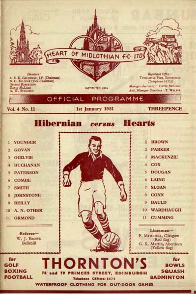 1951010101 Hibernian 2-1 Tynecastle