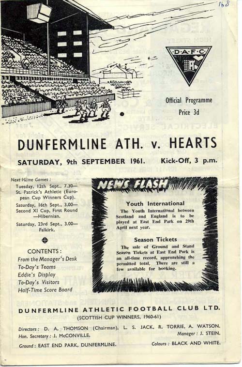 1961090901 Dunfermline Athletic 1-2 East End Park