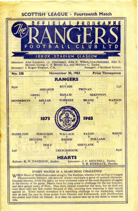 1963113003 Rangers 3-0 Ibrox