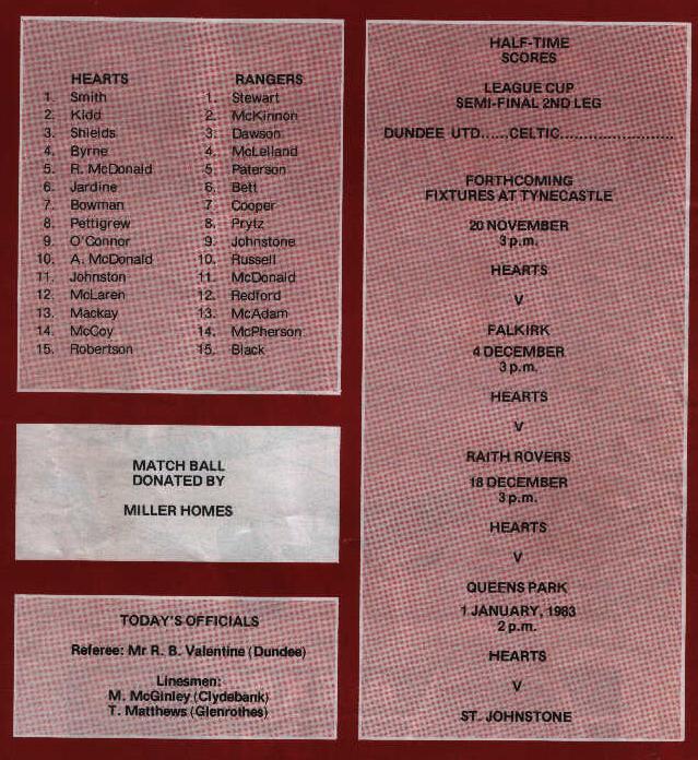 1982111019 Rangers 1-2 Tynecastle