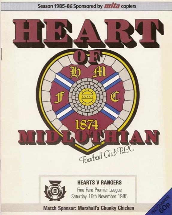 1985111601 Rangers 3-0 Tynecastle