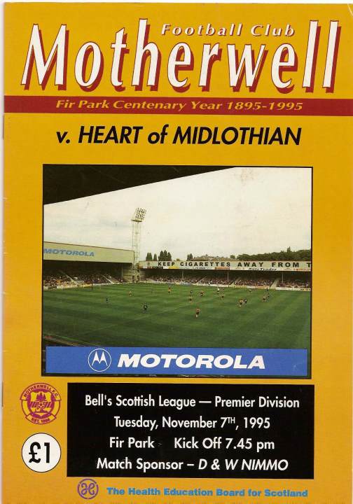 1995110701 Motherwell 0-0 Fir Park