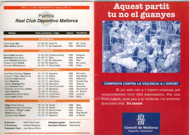 1998100103 Real Mallorca 1-1 A