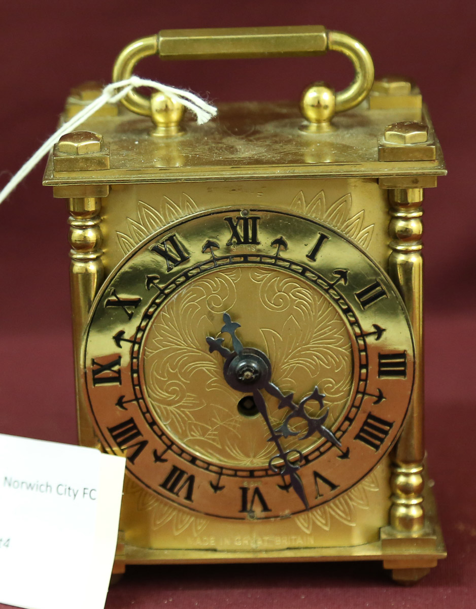 Gold Carriage Clock - Norwich City FC 30/10/57