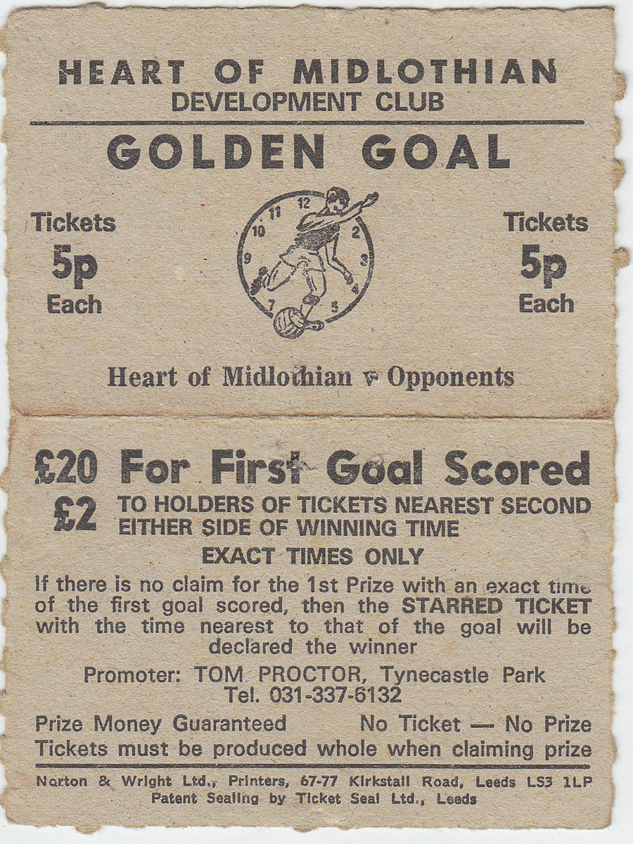 1977 Golden Goal ticket from match vs Locomotive Leipzig