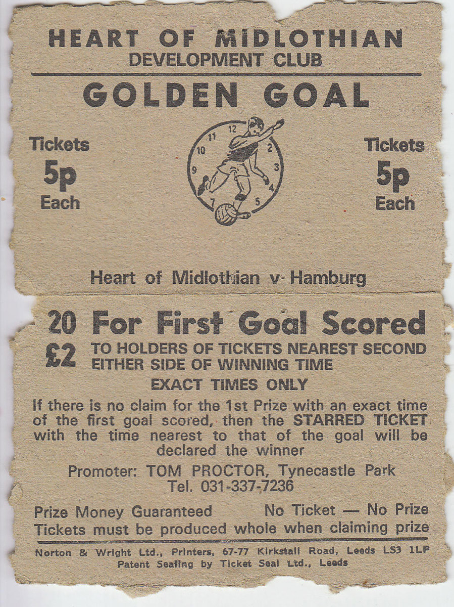 1977 Golden Goal ticket from match vs Locomotive Leipzig