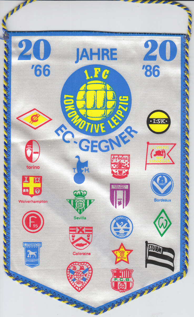 Pennant of Locomotiv Leipzig 20th Anniversary of Playing in Europe