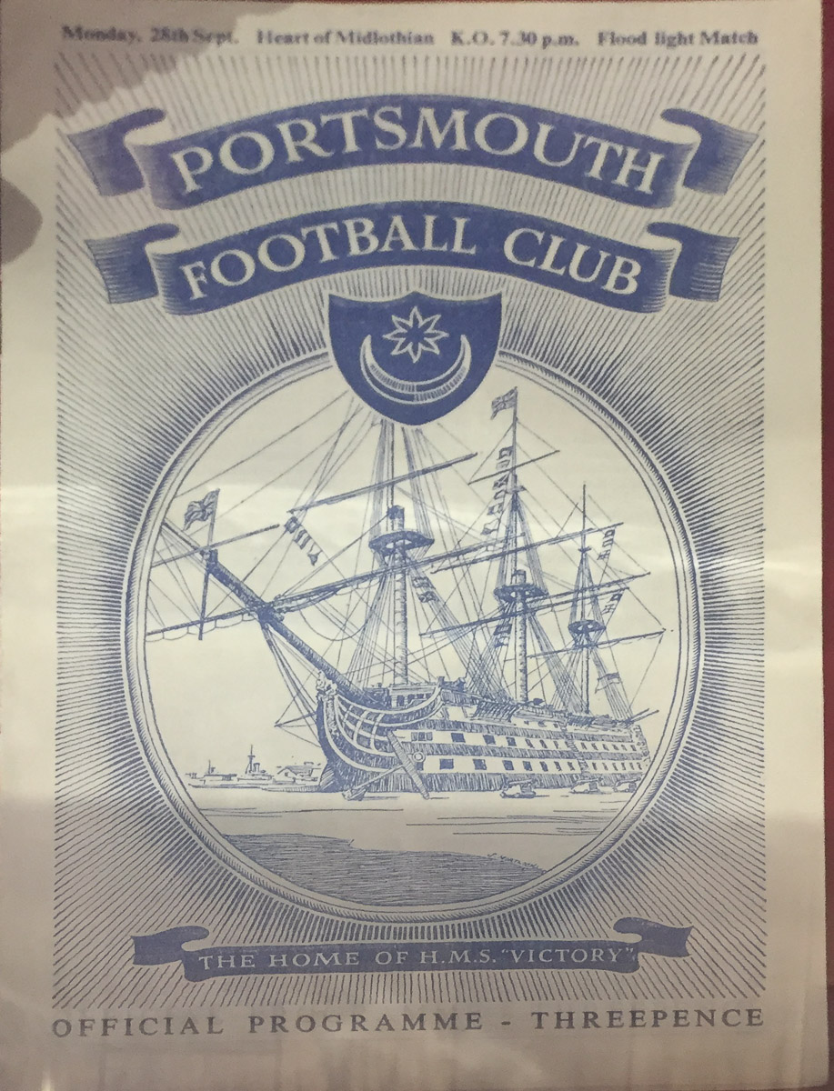 Programme from Portsmouth v Hearts