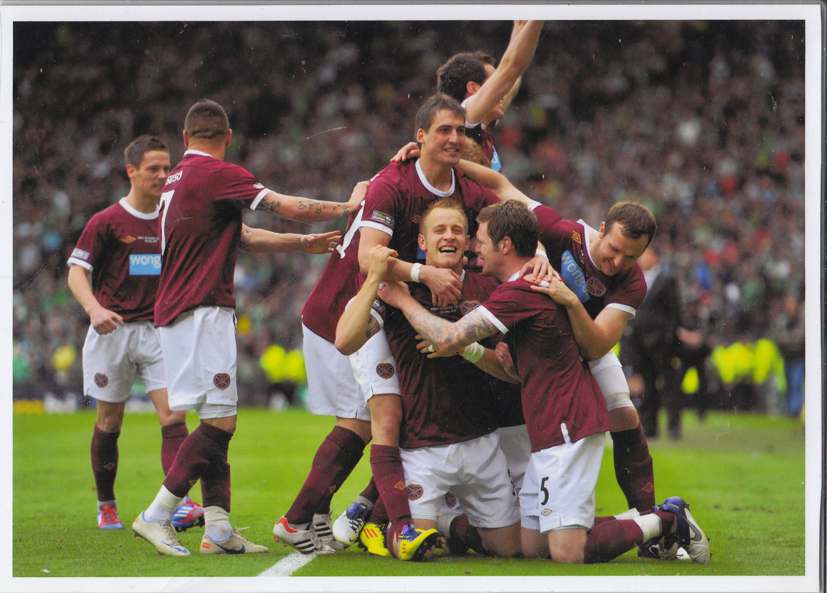 Photo of Players Celebrating after Danny Grainger's Penalty from Scottish Cup Final 2012