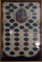 Framed Painting of Bobby Walker's Caps by Wm McGhie 