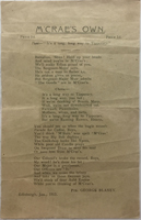 McCraes Own (Poem) George Blaney 1915 