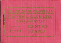 Complimentary Centre Stand Season Ticket 1950-51 