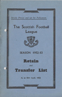 SFL Retain or Transfer List Booklet 1952-53 
