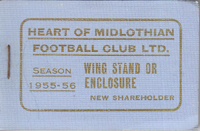 New Shareholder Wing Stand or Enclosure Season Ticket 1955-56 