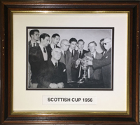 Framed Photo of Scottish Cup with Old Players 1956 
