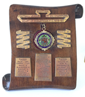 1959-60 League Champions plaque with medal 