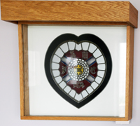 Stained Glass Heart of Midlothian crest 