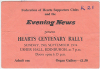 1974 Centenary Rally ticket 