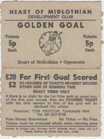 1977 Golden Goal ticket from match vs Locomotive Leipzig 