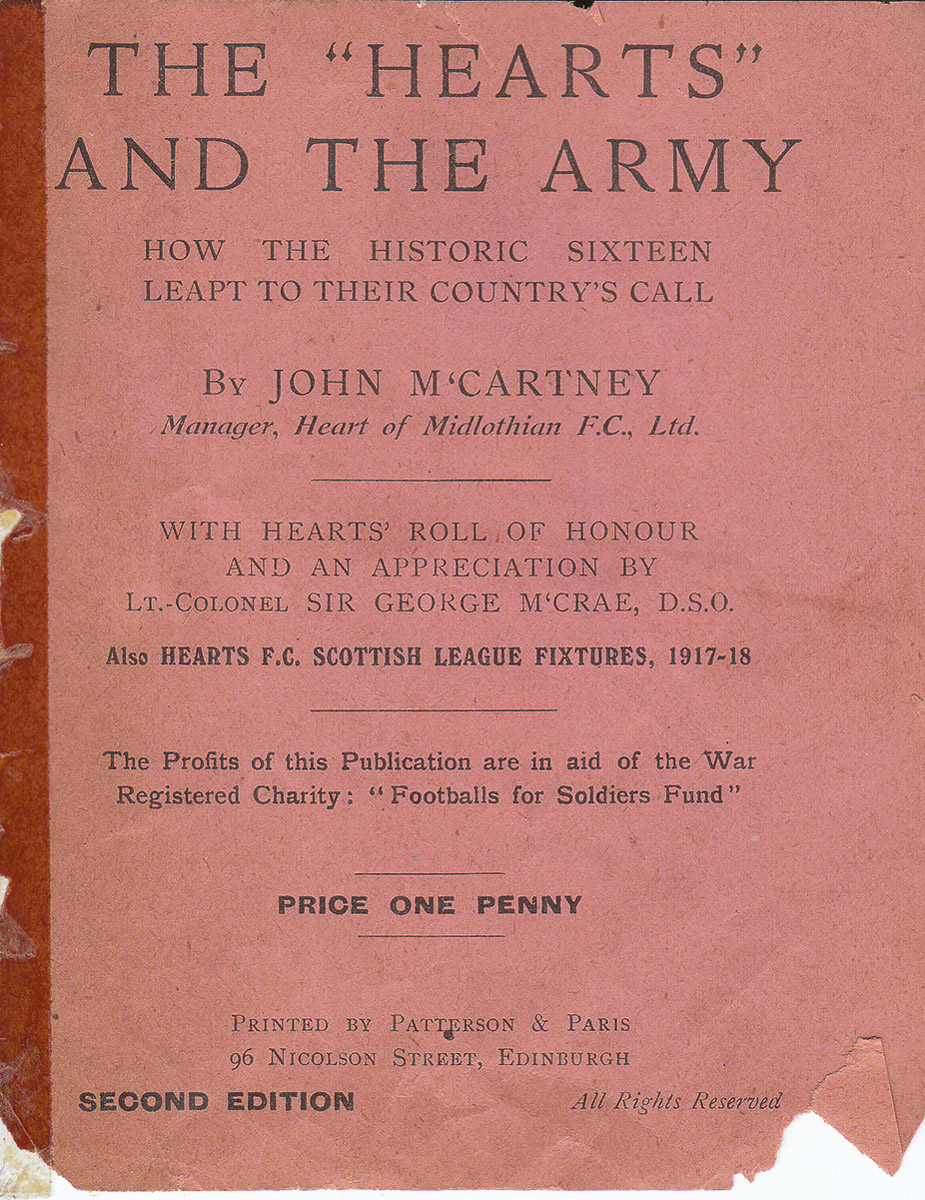 Hearts and Army Booklet by John M'Cartney