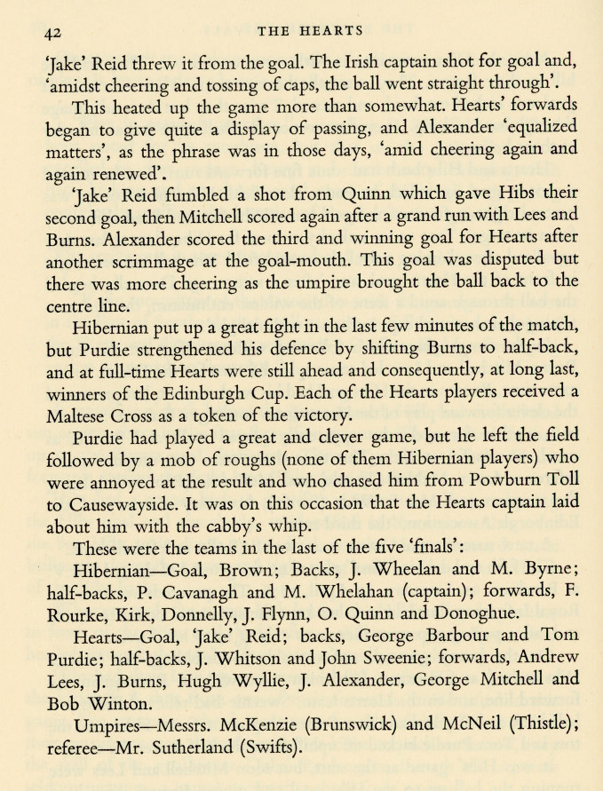 From The Story of Heart Of Midlothian F.C. by ALBERT MACKIE
