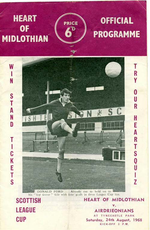 Wed 21 Aug 1968  Hearts 0  Airdrieonians 2 