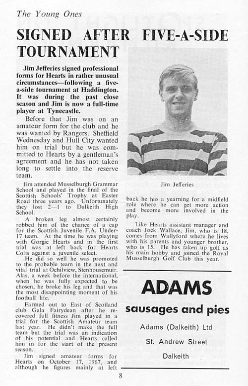 Sat 13 Sep 1969  Hearts 4  Kilmarnock 1 