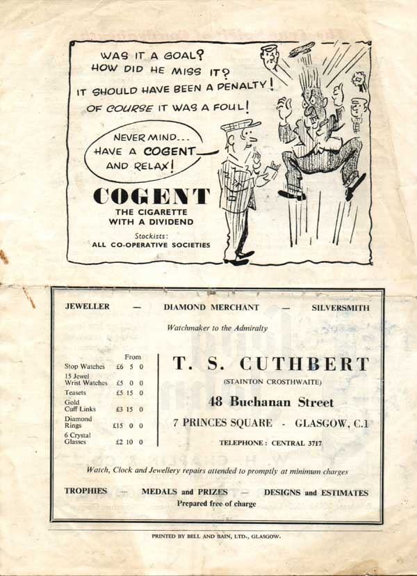 Wed 07 Oct 1959  Hearts 9  Cowdenbeath 3 