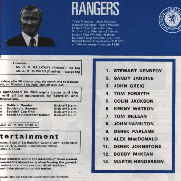 Wed 30 Mar 1977  Hearts 0  Rangers 2 