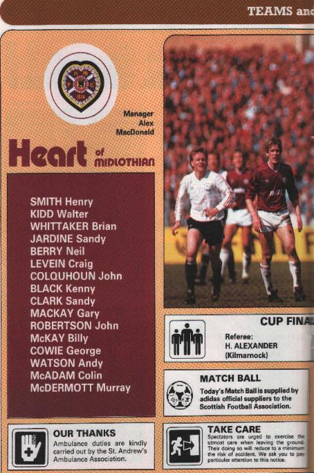 Sat 10 May 1986  Hearts 0  Aberdeen 3 