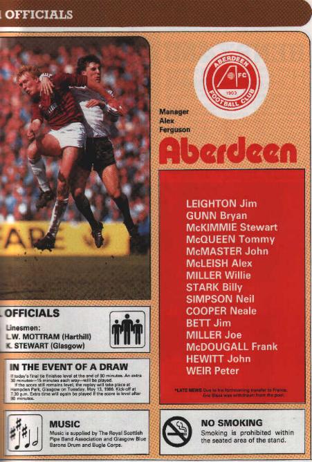 Sat 10 May 1986  Hearts 0  Aberdeen 3 