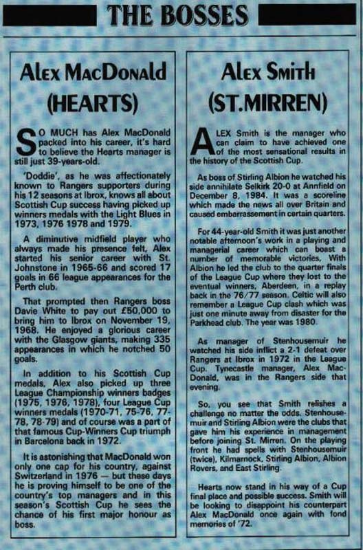 Sat 11 Apr 1987  Hearts 1  St Mirren 2 