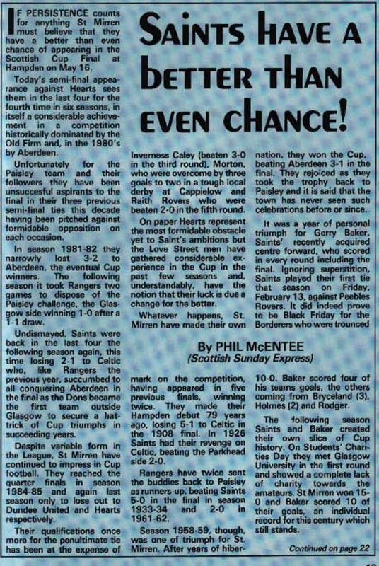 Sat 11 Apr 1987  Hearts 1  St Mirren 2 