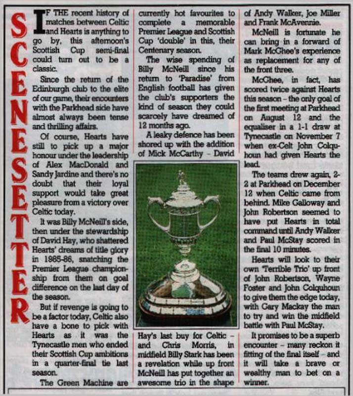 Sat 09 Apr 1988  Hearts 1  Celtic 2 