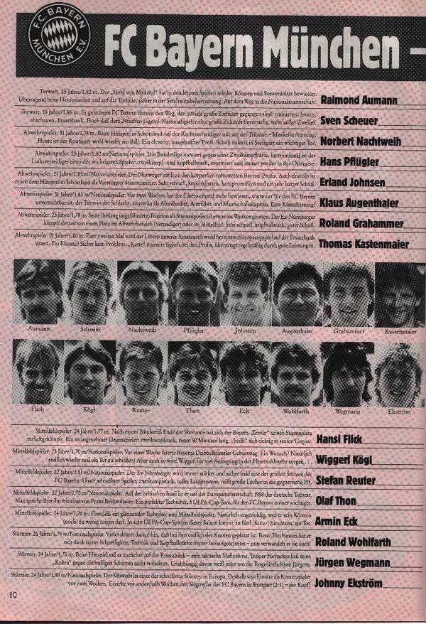 Tue 14 Mar 1989  Bayern Munich 2  Hearts 0 