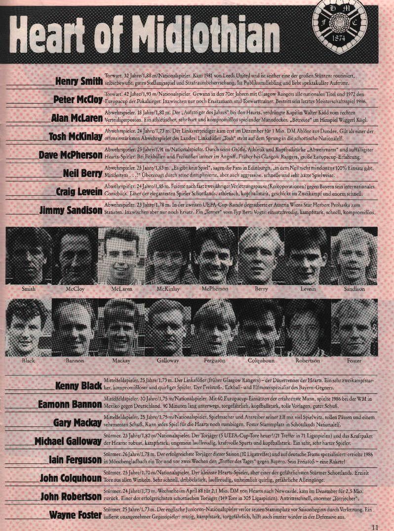 Tue 14 Mar 1989  Bayern Munich 2  Hearts 0 