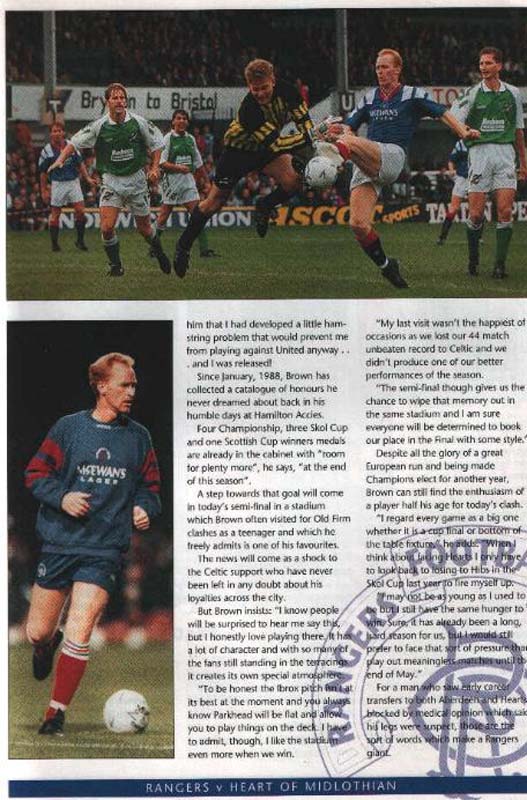 Sat 03 Apr 1993  Hearts 1  Rangers 2 